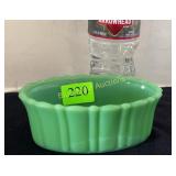 Akro Agate slag glass oval planter