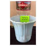 Akro Agate slag glass blue planter