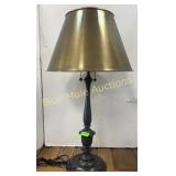 Metal lamp & brass shade-27'tall