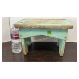 Primitive turquoise bench / stepping stool
