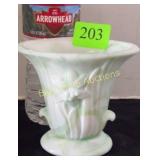 Akro Agate slag glass Lily vase
