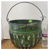 Green metal basket