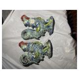 2 Ceramic Roosters