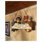 Old Crow & Cute Chick Hanging Piece