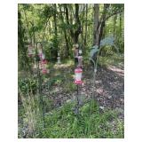 5 Shephard Hooks & Hummingbird Feeder