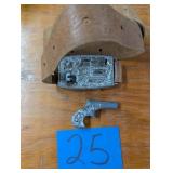 Leather Belt with Cap Gun in The Buckle