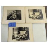 Lot of 3 B & W Casket Photos