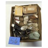Tray Lot of Antique Baby Shoes