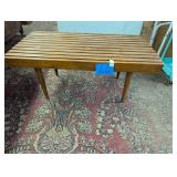 Mid Century Modern Wood Slat Bench
