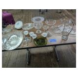 Table Lot of Glass