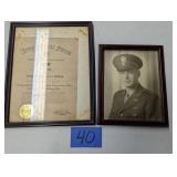 Military Uniform Photo & Army Commendation Papers