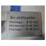 German Sign For Opening & Hours