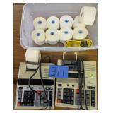Pair of Adding Machines & Rolls of Paper