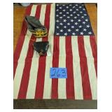 American Flag - Military Cap - Leather Holster