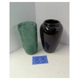 Black Amethyst Vase and Green Art