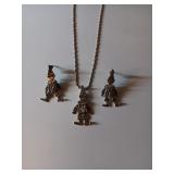 15 Sterling Marcasite Clown Set