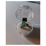 121 14K Ring W/ Green Stone