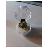 145 10K Peridot & Diamond Ring