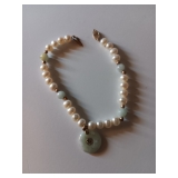 110 10K Pearl & Jade Bracelet