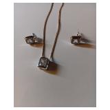 182 Sterling Necklace Earrings W/Stones