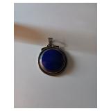 166 Sterling Pendant Blue Stone
