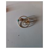 220 Gold ? Brooch W/Stone