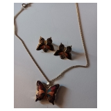 230 Butterfly Necklace Earrings