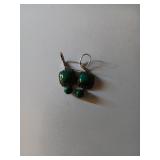 267 Sterling Earrings Green Stones