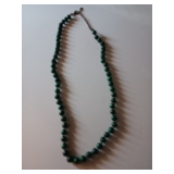 266 Sterling Clasp Green Beads