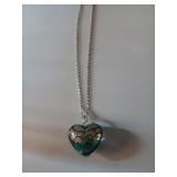 300 Art Glass Heart Necklace