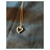59 10KT Diamond Heart 14KT Chain
