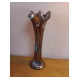 Carnival Glass Swung Vase