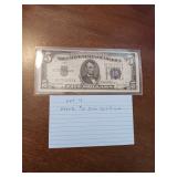 4 1934D five dollar silver certificate