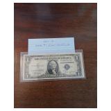 12 1935B one dollar silver certificate
