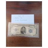 14 1934C five dollar silver certificate
