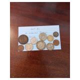 20 10 assorted foreign coins