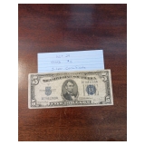 24 1934D five dollar silver certificate