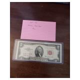 43 1953C red seal two dollar bill 43 1953C red seal two dollar bill