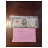 44 1928B red seal five dollar bill 44 1928B red seal five dollar bill