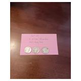 58 3 silver quarters 1937,1960,1964 58 3 silver quarters 1937,1960,1964