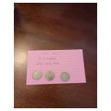 60 3 V nickels 1897,1905,1908 60 3 V nickels 1897,1905,1908