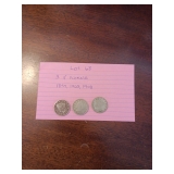 68 3 V nickels 1894,1908,1908 68 3 V nickels 1894,1908,1908