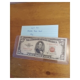 85 1953B red seal five dollar bill 85 1953B red seal five dollar bill