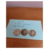 88 3 silver quarters 1938,1943,1964 88 3 silver quarters 1938,1943,1964