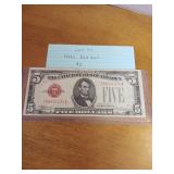 94 1928C red seal five dollar bill 94 1928C red seal five dollar bill