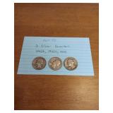 97 3 silver quarters 1942D,1943S,1945 97 3 silver quarters 1942D,1943S,1945