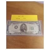 124 1950B five dollar bill 124 1950B five dollar bill