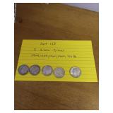 138 5 silver dimes 1949,1949,1960,1962,1963D 138 5 silver dimes 1949,1949,1960,1962,1963D