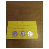 147 3 silver quarters 1942,1943,1963 147 3 silver quarters 1942,1943,1963