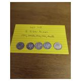 148 5 silver dimes 1941,1943D,1944,1945,1962D 148 5 silver dimes 1941,1943D,1944,1945,1962D